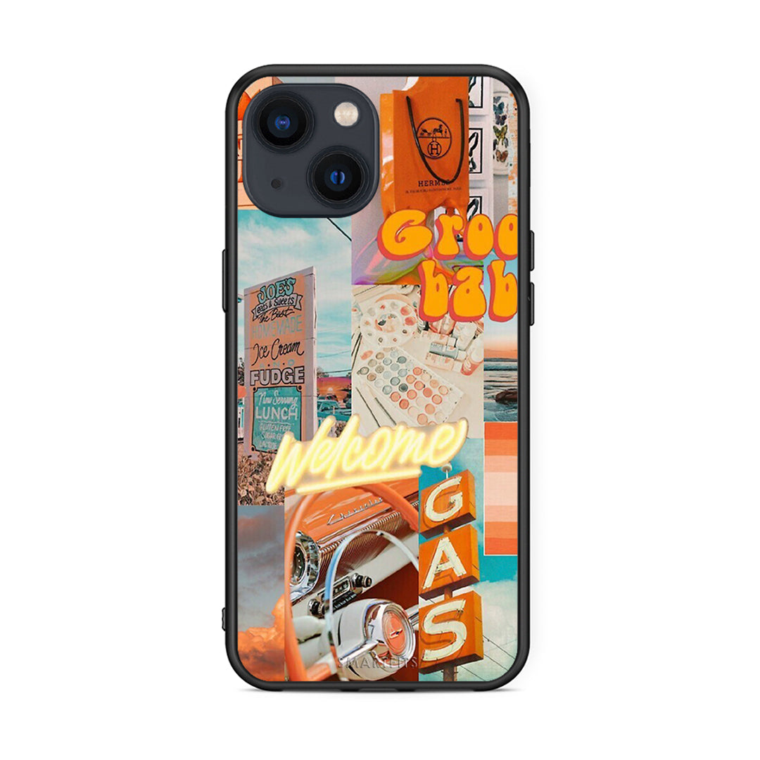 iPhone 13 Mini Groovy Babe Θήκη Αγίου Βαλεντίνου από τη Smartfits με σχέδιο στο πίσω μέρος και μαύρο περίβλημα | Smartphone case with colorful back and black bezels by Smartfits
