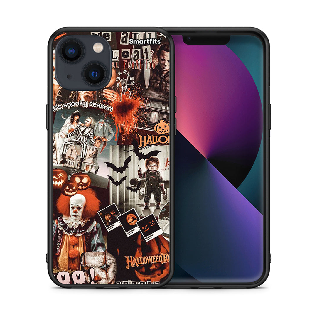 Θήκη iPhone 13 Mini Halloween Spooky Season από τη Smartfits με σχέδιο στο πίσω μέρος και μαύρο περίβλημα | iPhone 13 Mini Halloween Spooky Season case with colorful back and black bezels