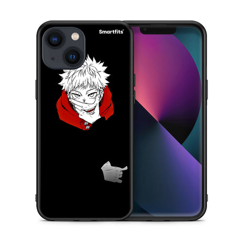 Θήκη iPhone 13 Mini Itadori Anime από τη Smartfits με σχέδιο στο πίσω μέρος και μαύρο περίβλημα | iPhone 13 Mini Itadori Anime case with colorful back and black bezels