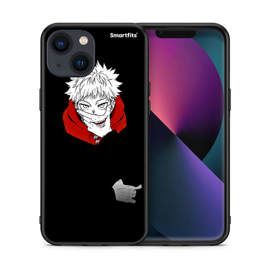 Θήκη iPhone 13 Mini Itadori Anime από τη Smartfits με σχέδιο στο πίσω μέρος και μαύρο περίβλημα | iPhone 13 Mini Itadori Anime case with colorful back and black bezels