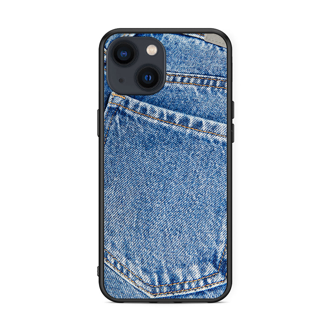 iPhone 13 Mini Jeans Pocket θήκη από τη Smartfits με σχέδιο στο πίσω μέρος και μαύρο περίβλημα | Smartphone case with colorful back and black bezels by Smartfits