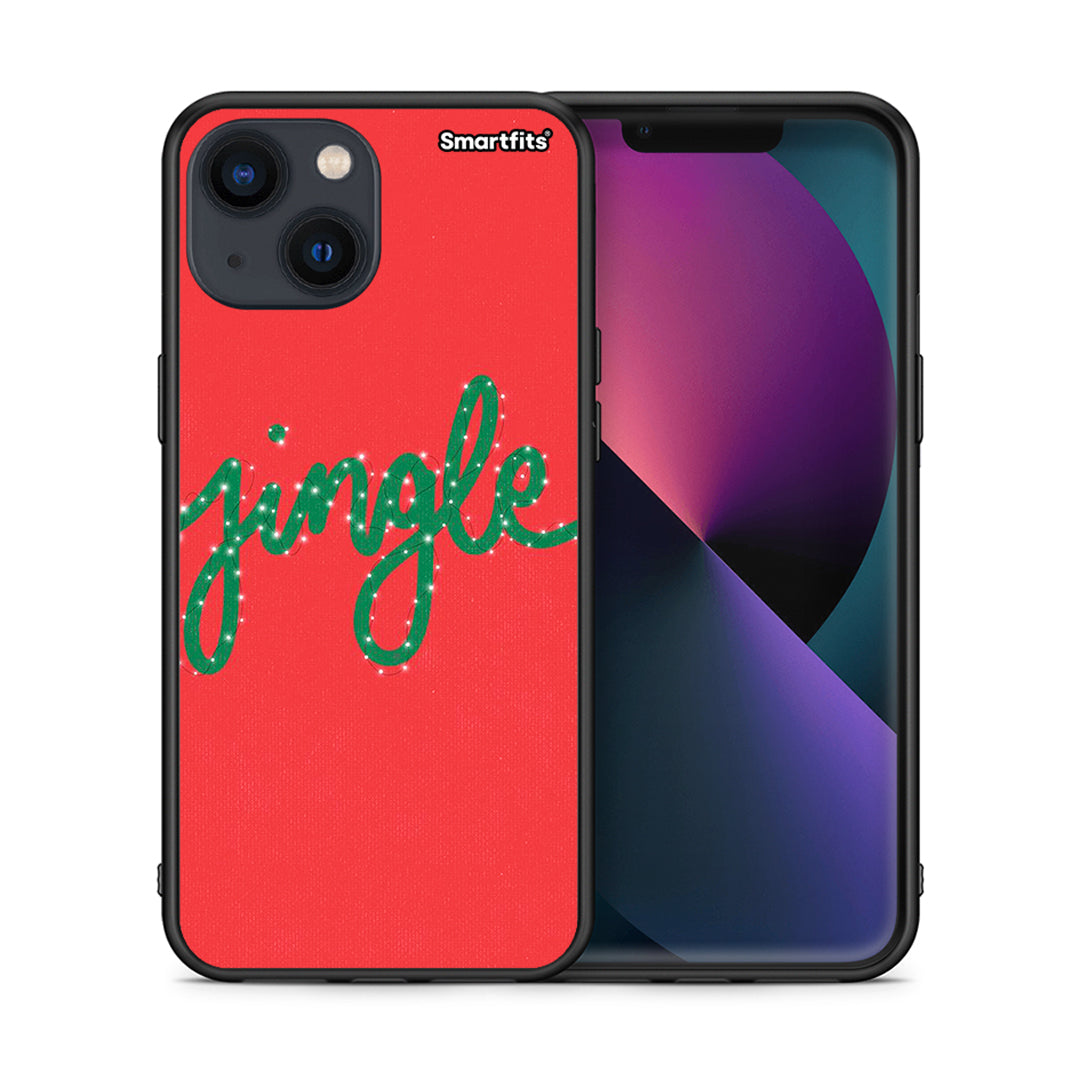 Θήκη iPhone 13 Jingle Xmas από τη Smartfits με σχέδιο στο πίσω μέρος και μαύρο περίβλημα | iPhone 13 Jingle Xmas case with colorful back and black bezels