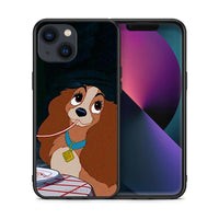 Thumbnail for Θήκη Αγίου Βαλεντίνου iPhone 13 Mini Lady And Tramp 2 από τη Smartfits με σχέδιο στο πίσω μέρος και μαύρο περίβλημα | iPhone 13 Mini Lady And Tramp 2 case with colorful back and black bezels
