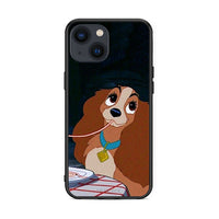 Thumbnail for iPhone 13 Mini Lady And Tramp 2 Θήκη Αγίου Βαλεντίνου από τη Smartfits με σχέδιο στο πίσω μέρος και μαύρο περίβλημα | Smartphone case with colorful back and black bezels by Smartfits