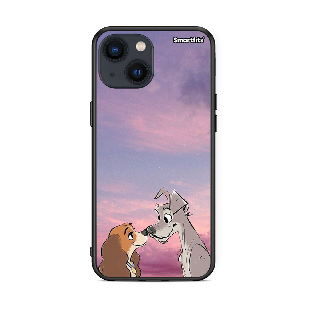 iPhone 13 Mini Lady And Tramp θήκη από τη Smartfits με σχέδιο στο πίσω μέρος και μαύρο περίβλημα | Smartphone case with colorful back and black bezels by Smartfits