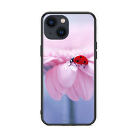 Thumbnail for iPhone 13 Ladybug Flower θήκη από τη Smartfits με σχέδιο στο πίσω μέρος και μαύρο περίβλημα | Smartphone case with colorful back and black bezels by Smartfits