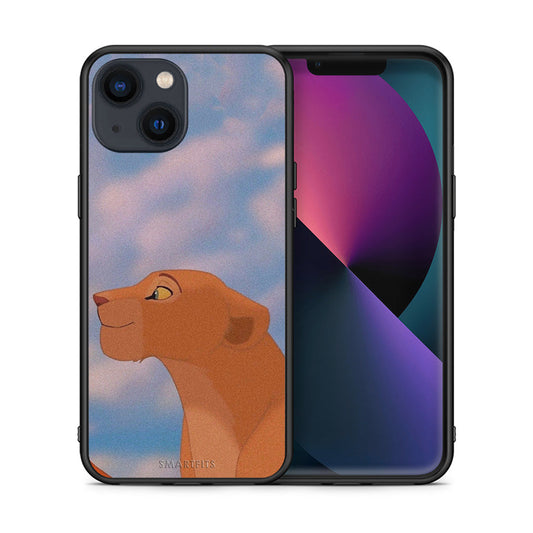 Θήκη Αγίου Βαλεντίνου iPhone 13 Lion Love 2 από τη Smartfits με σχέδιο στο πίσω μέρος και μαύρο περίβλημα | iPhone 13 Lion Love 2 case with colorful back and black bezels