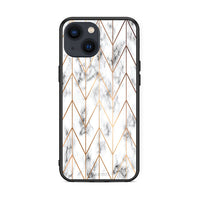 Thumbnail for 44 - iPhone 13 Mini Gold Geometric Marble case, cover, bumper