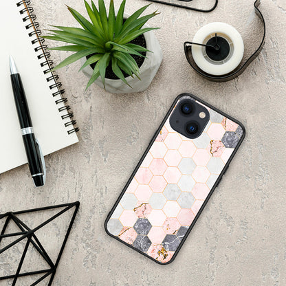 Marble Hexagon Pink - iPhone 13 θήκη