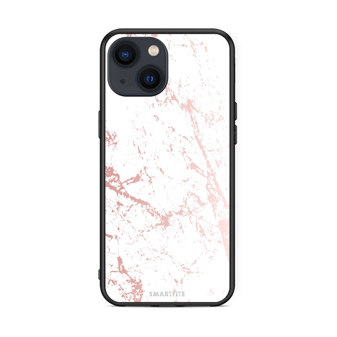 116 - iPhone 13 Mini Pink Splash Marble case, cover, bumper
