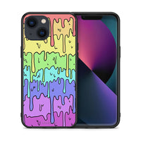 Thumbnail for Θήκη iPhone 13 Mini Melting Rainbow από τη Smartfits με σχέδιο στο πίσω μέρος και μαύρο περίβλημα | iPhone 13 Mini Melting Rainbow case with colorful back and black bezels