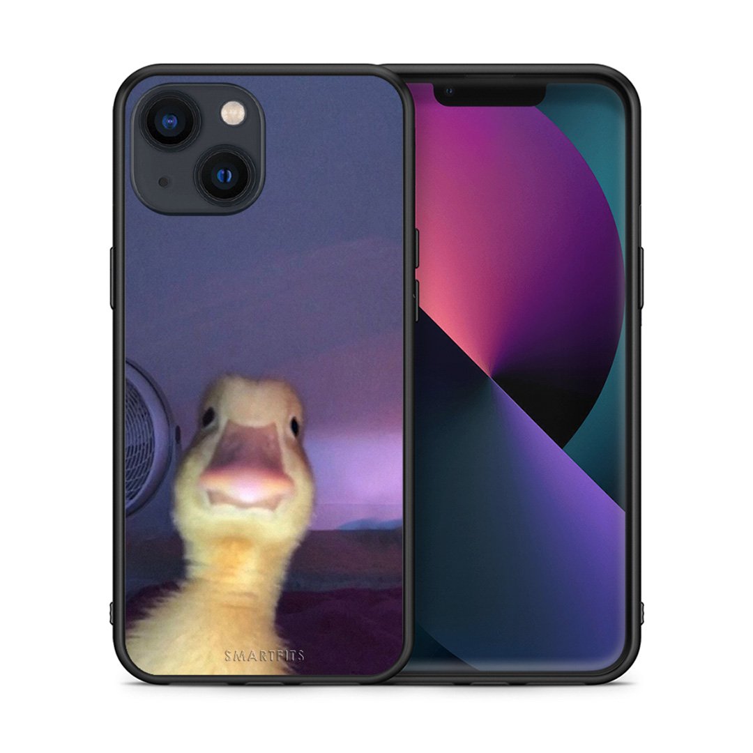 Θήκη iPhone 13 Mini Meme Duck από τη Smartfits με σχέδιο στο πίσω μέρος και μαύρο περίβλημα | iPhone 13 Mini Meme Duck case with colorful back and black bezels