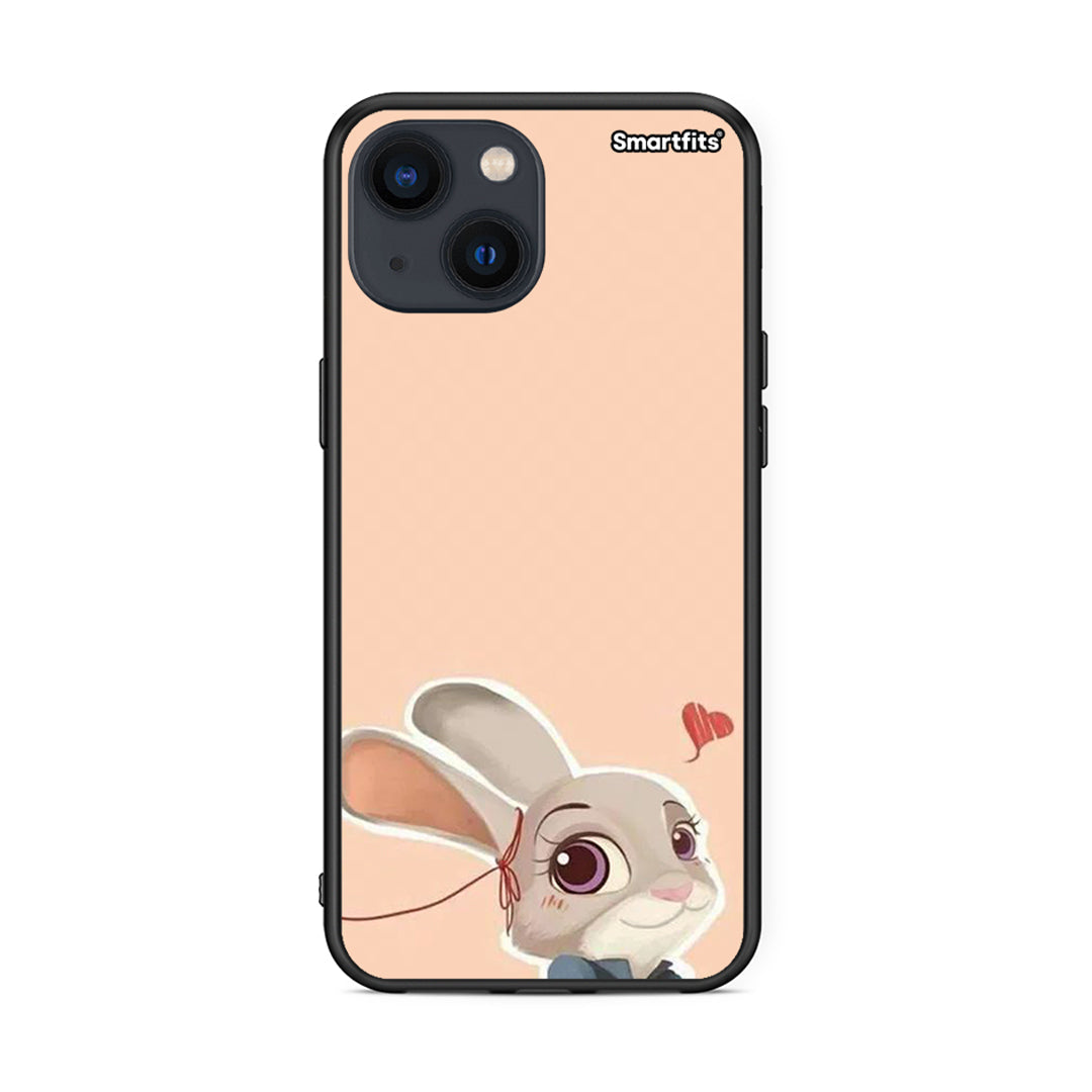 iPhone 13 Mini Nick Wilde And Judy Hopps Love 2 θήκη από τη Smartfits με σχέδιο στο πίσω μέρος και μαύρο περίβλημα | Smartphone case with colorful back and black bezels by Smartfits