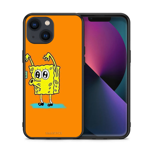 Θήκη Αγίου Βαλεντίνου iPhone 13 No Money 2 από τη Smartfits με σχέδιο στο πίσω μέρος και μαύρο περίβλημα | iPhone 13 No Money 2 case with colorful back and black bezels