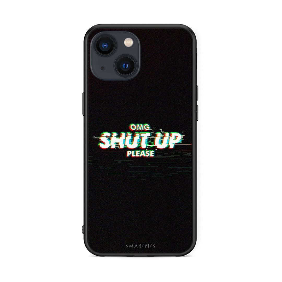 iPhone 13 Mini OMG ShutUp θήκη από τη Smartfits με σχέδιο στο πίσω μέρος και μαύρο περίβλημα | Smartphone case with colorful back and black bezels by Smartfits