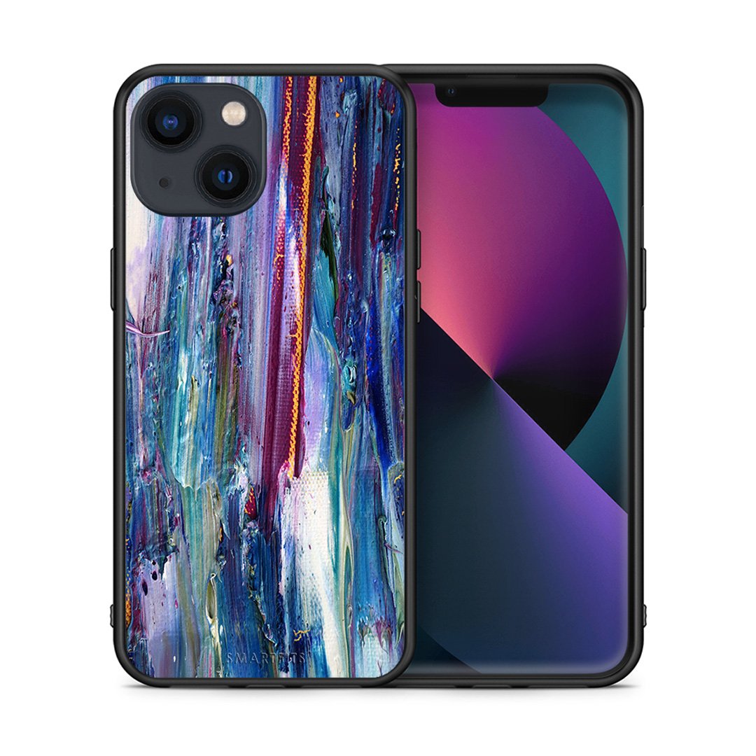 Θήκη iPhone 13 Winter Paint από τη Smartfits με σχέδιο στο πίσω μέρος και μαύρο περίβλημα | iPhone 13 Winter Paint case with colorful back and black bezels