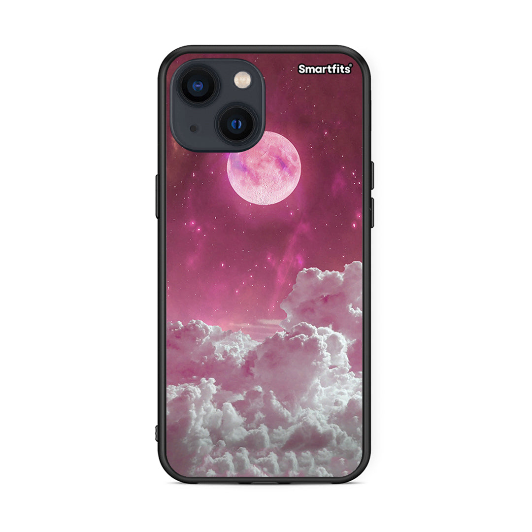 iPhone 13 Mini Pink Moon Θήκη από τη Smartfits με σχέδιο στο πίσω μέρος και μαύρο περίβλημα | Smartphone case with colorful back and black bezels by Smartfits