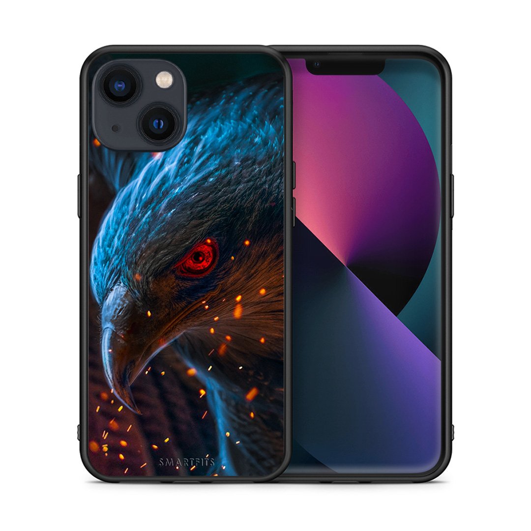 Θήκη iPhone 13 Mini Eagle PopArt από τη Smartfits με σχέδιο στο πίσω μέρος και μαύρο περίβλημα | iPhone 13 Mini Eagle PopArt case with colorful back and black bezels