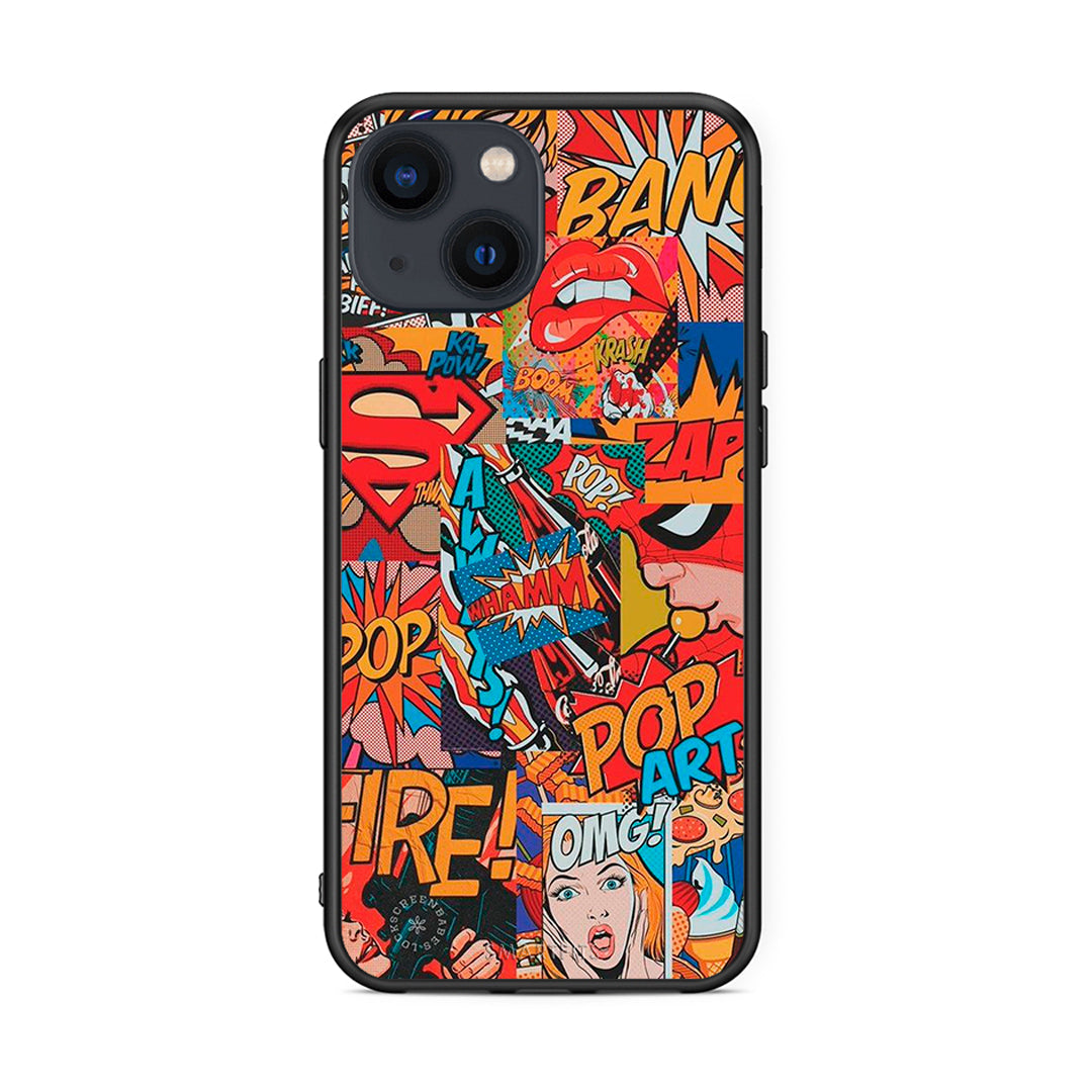 iPhone 13 PopArt OMG θήκη από τη Smartfits με σχέδιο στο πίσω μέρος και μαύρο περίβλημα | Smartphone case with colorful back and black bezels by Smartfits