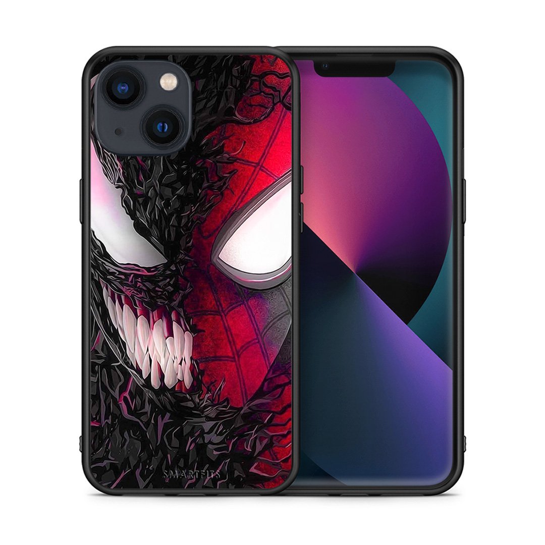 Θήκη iPhone 13 SpiderVenom PopArt από τη Smartfits με σχέδιο στο πίσω μέρος και μαύρο περίβλημα | iPhone 13 SpiderVenom PopArt case with colorful back and black bezels