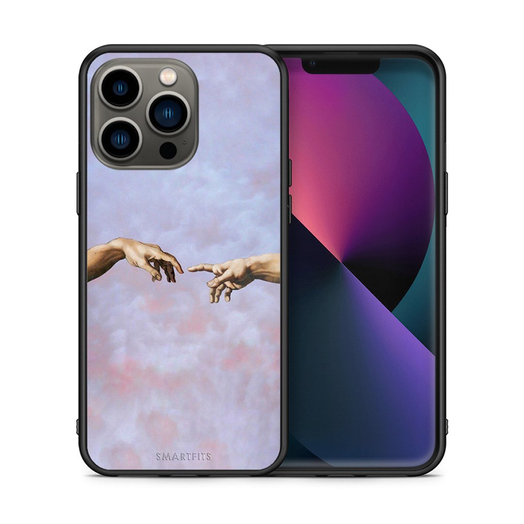 Θήκη iPhone 13 Pro Adam Hand από τη Smartfits με σχέδιο στο πίσω μέρος και μαύρο περίβλημα | iPhone 13 Pro Adam Hand case with colorful back and black bezels
