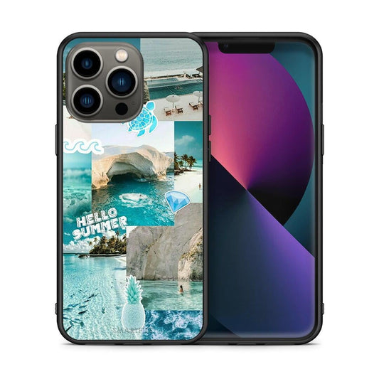 Θήκη iPhone 13 Pro Aesthetic Summer από τη Smartfits με σχέδιο στο πίσω μέρος και μαύρο περίβλημα | iPhone 13 Pro Aesthetic Summer case with colorful back and black bezels
