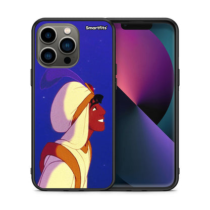 Θήκη iPhone 13 Pro Alladin And Jasmine Love 1 από τη Smartfits με σχέδιο στο πίσω μέρος και μαύρο περίβλημα | iPhone 13 Pro Alladin And Jasmine Love 1 case with colorful back and black bezels