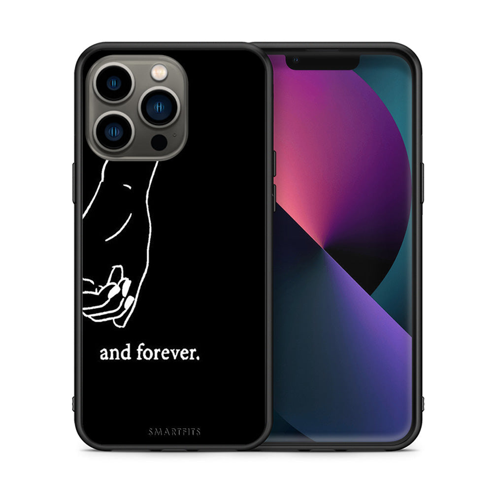 Θήκη Αγίου Βαλεντίνου iPhone 13 Pro Always & Forever 2 από τη Smartfits με σχέδιο στο πίσω μέρος και μαύρο περίβλημα | iPhone 13 Pro Always & Forever 2 case with colorful back and black bezels
