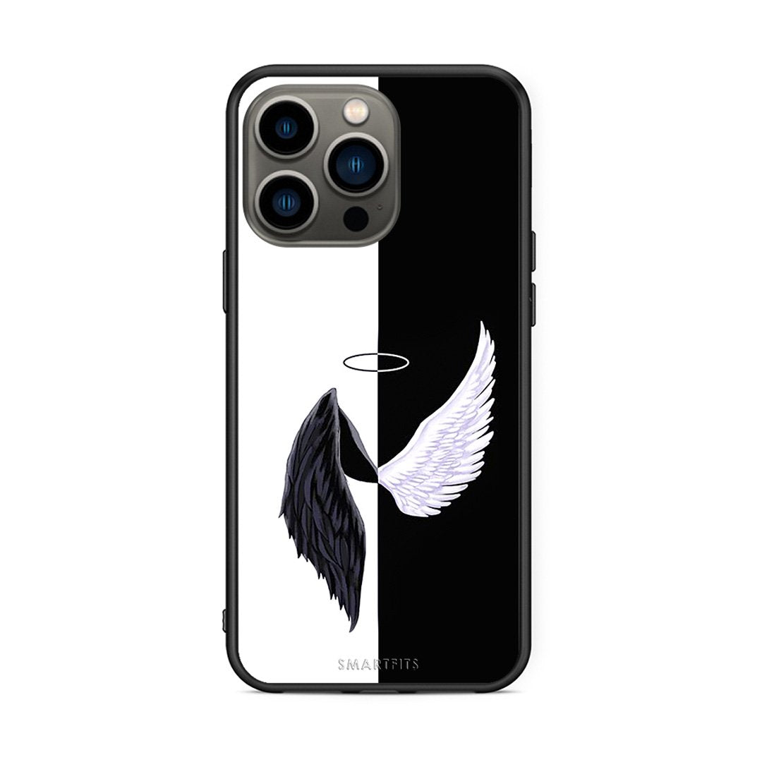 iPhone 13 Pro Angels Demons θήκη από τη Smartfits με σχέδιο στο πίσω μέρος και μαύρο περίβλημα | Smartphone case with colorful back and black bezels by Smartfits