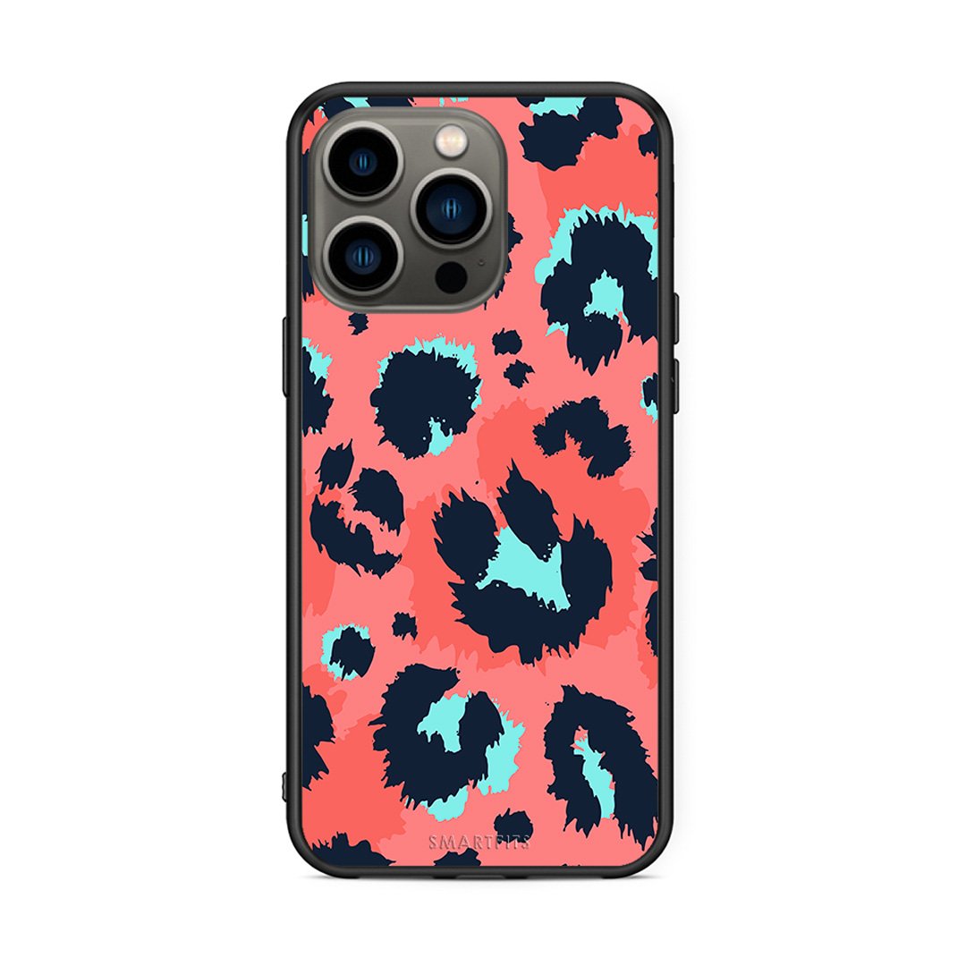 22 - iPhone 13 Pro Pink Leopard Animal case, cover, bumper