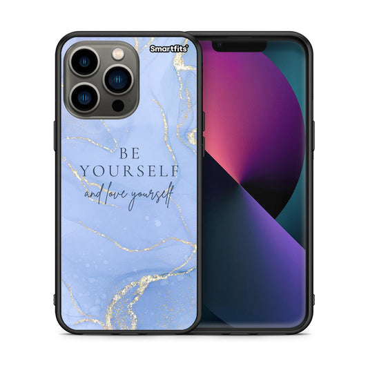 Θήκη iPhone 13 Pro Be Yourself από τη Smartfits με σχέδιο στο πίσω μέρος και μαύρο περίβλημα | iPhone 13 Pro Be Yourself case with colorful back and black bezels