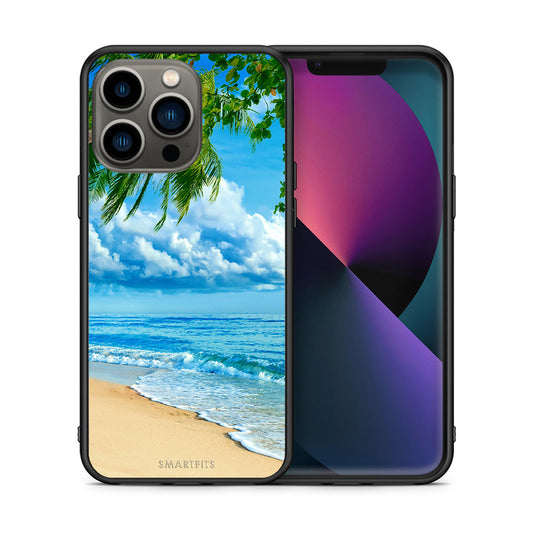 Θήκη iPhone 13 Pro Beautiful Beach από τη Smartfits με σχέδιο στο πίσω μέρος και μαύρο περίβλημα | iPhone 13 Pro Beautiful Beach case with colorful back and black bezels