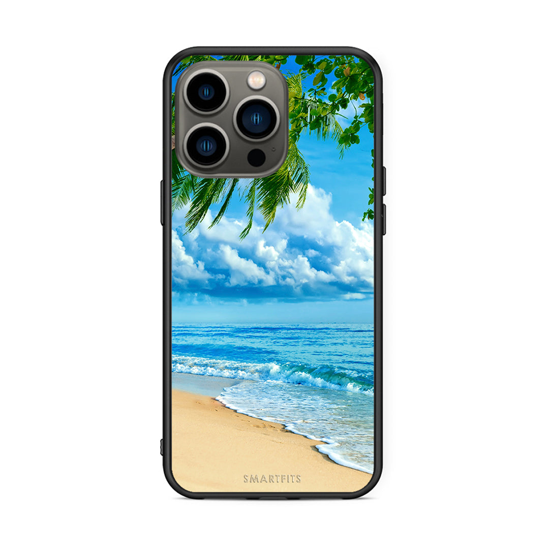 iPhone 13 Pro Beautiful Beach θήκη από τη Smartfits με σχέδιο στο πίσω μέρος και μαύρο περίβλημα | Smartphone case with colorful back and black bezels by Smartfits