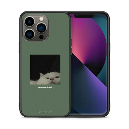 Θήκη iPhone 13 Pro Bitch Surprise από τη Smartfits με σχέδιο στο πίσω μέρος και μαύρο περίβλημα | iPhone 13 Pro Bitch Surprise case with colorful back and black bezels