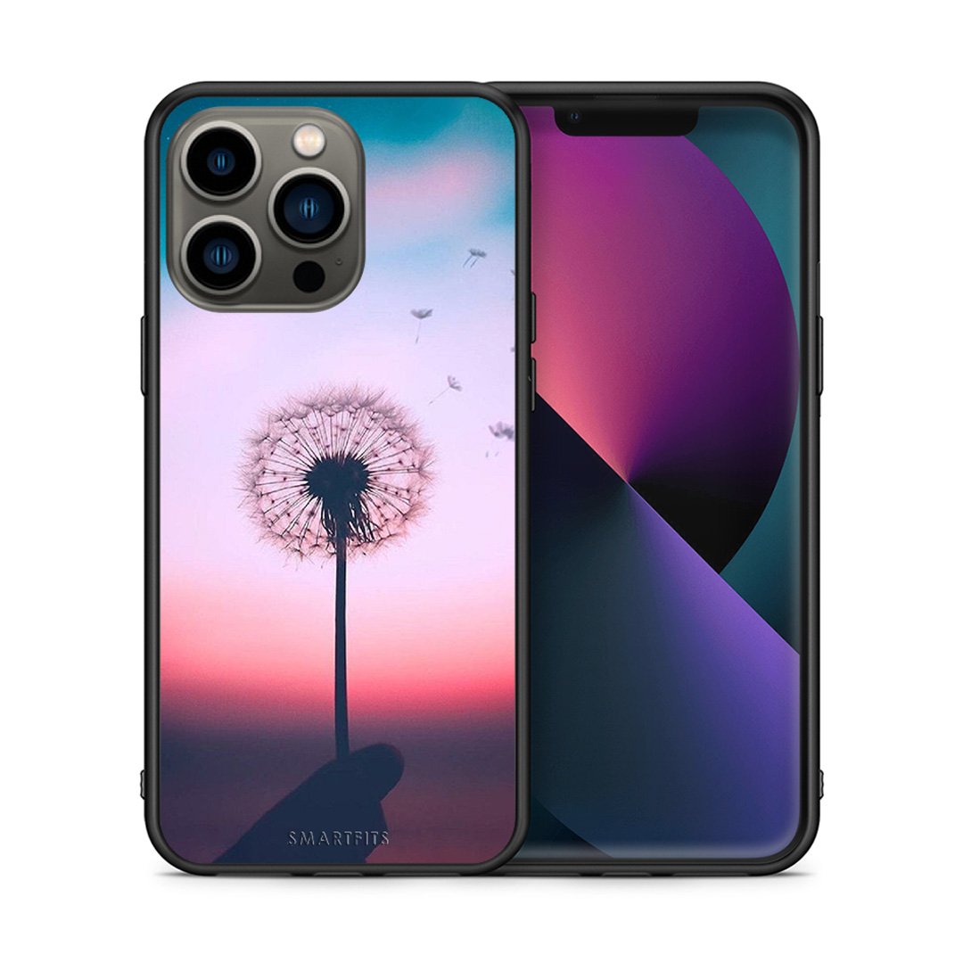 Θήκη iPhone 13 Pro Wish Boho από τη Smartfits με σχέδιο στο πίσω μέρος και μαύρο περίβλημα | iPhone 13 Pro Wish Boho case with colorful back and black bezels