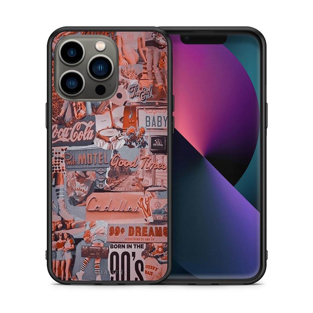 Θήκη iPhone 13 Pro Born In 90s από τη Smartfits με σχέδιο στο πίσω μέρος και μαύρο περίβλημα | iPhone 13 Pro Born In 90s case with colorful back and black bezels