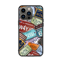 Thumbnail for iPhone 13 Pro Car Plates θήκη από τη Smartfits με σχέδιο στο πίσω μέρος και μαύρο περίβλημα | Smartphone case with colorful back and black bezels by Smartfits