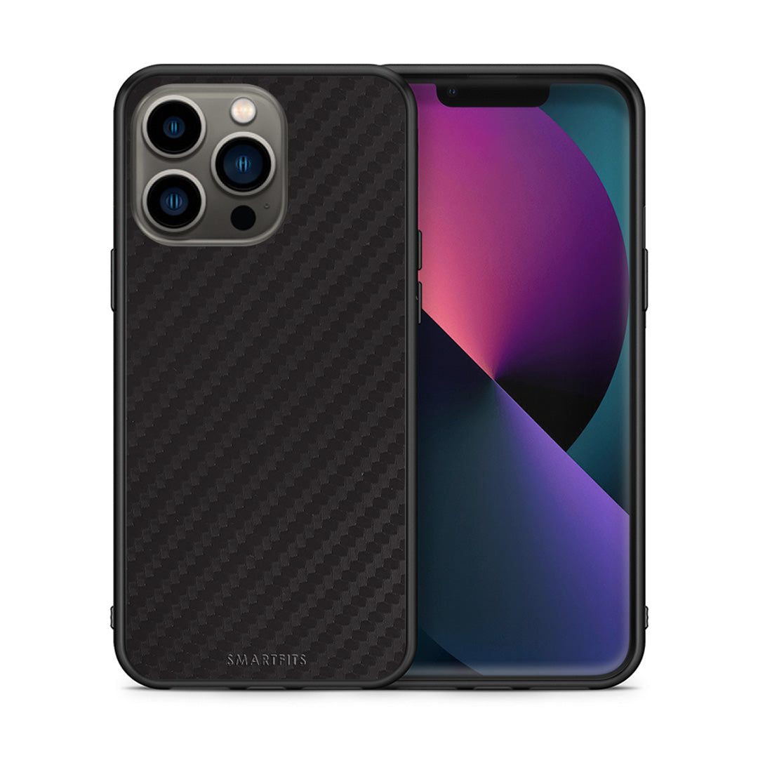 Θήκη iPhone 13 Pro Carbon Black από τη Smartfits με σχέδιο στο πίσω μέρος και μαύρο περίβλημα | iPhone 13 Pro Carbon Black case with colorful back and black bezels