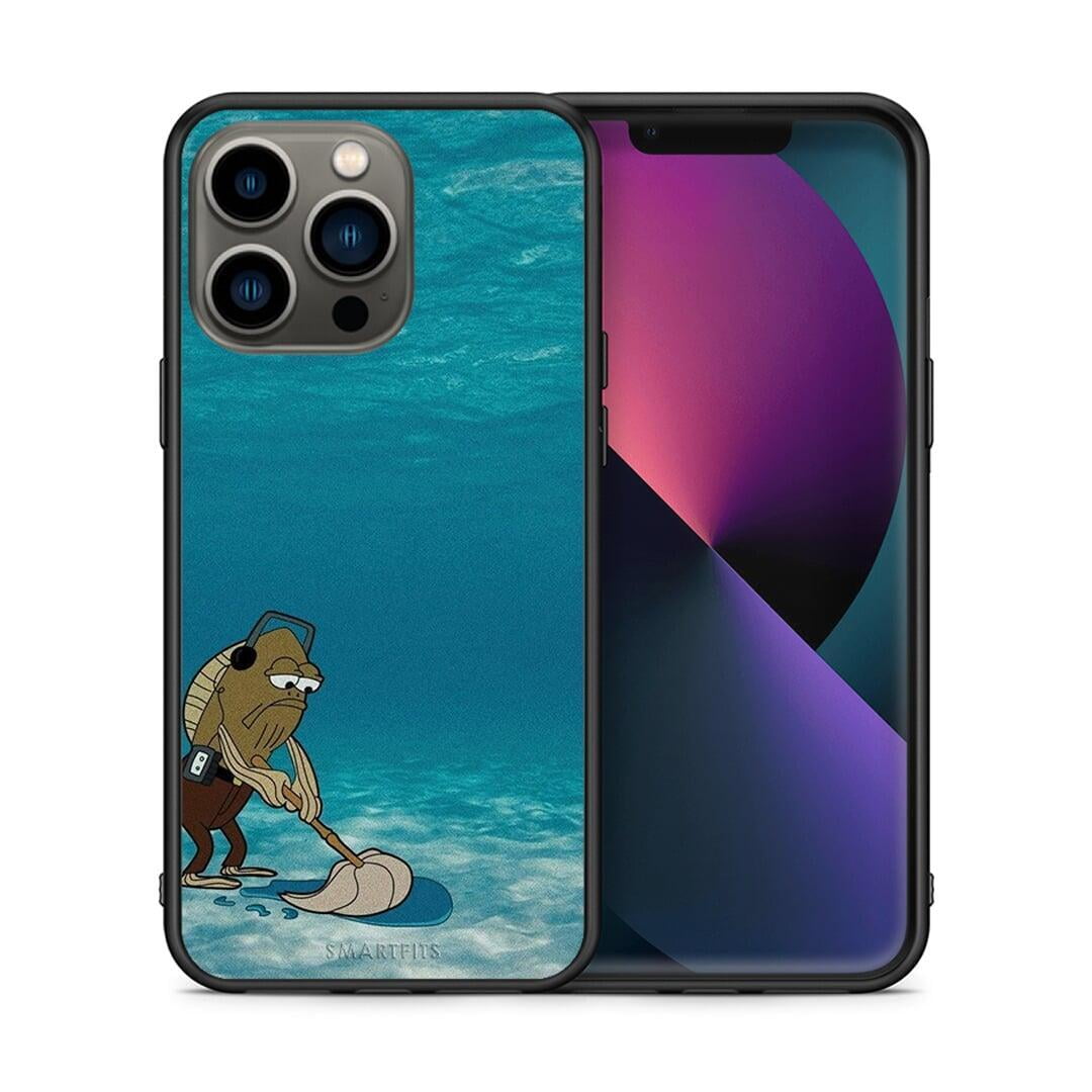 Θήκη iPhone 13 Pro Clean The Ocean από τη Smartfits με σχέδιο στο πίσω μέρος και μαύρο περίβλημα | iPhone 13 Pro Clean The Ocean case with colorful back and black bezels
