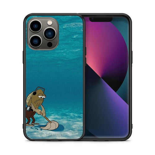 Θήκη iPhone 13 Pro Clean The Ocean από τη Smartfits με σχέδιο στο πίσω μέρος και μαύρο περίβλημα | iPhone 13 Pro Clean The Ocean case with colorful back and black bezels