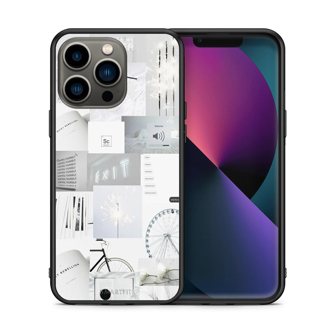 Θήκη Αγίου Βαλεντίνου iPhone 13 Pro Collage Make Me Wonder από τη Smartfits με σχέδιο στο πίσω μέρος και μαύρο περίβλημα | iPhone 13 Pro Collage Make Me Wonder case with colorful back and black bezels