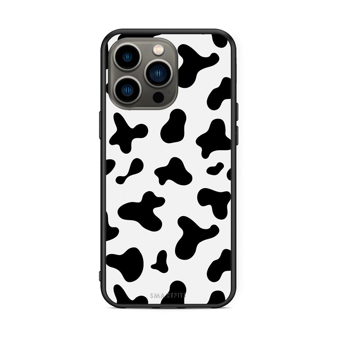 iPhone 13 Pro Cow Print θήκη από τη Smartfits με σχέδιο στο πίσω μέρος και μαύρο περίβλημα | Smartphone case with colorful back and black bezels by Smartfits
