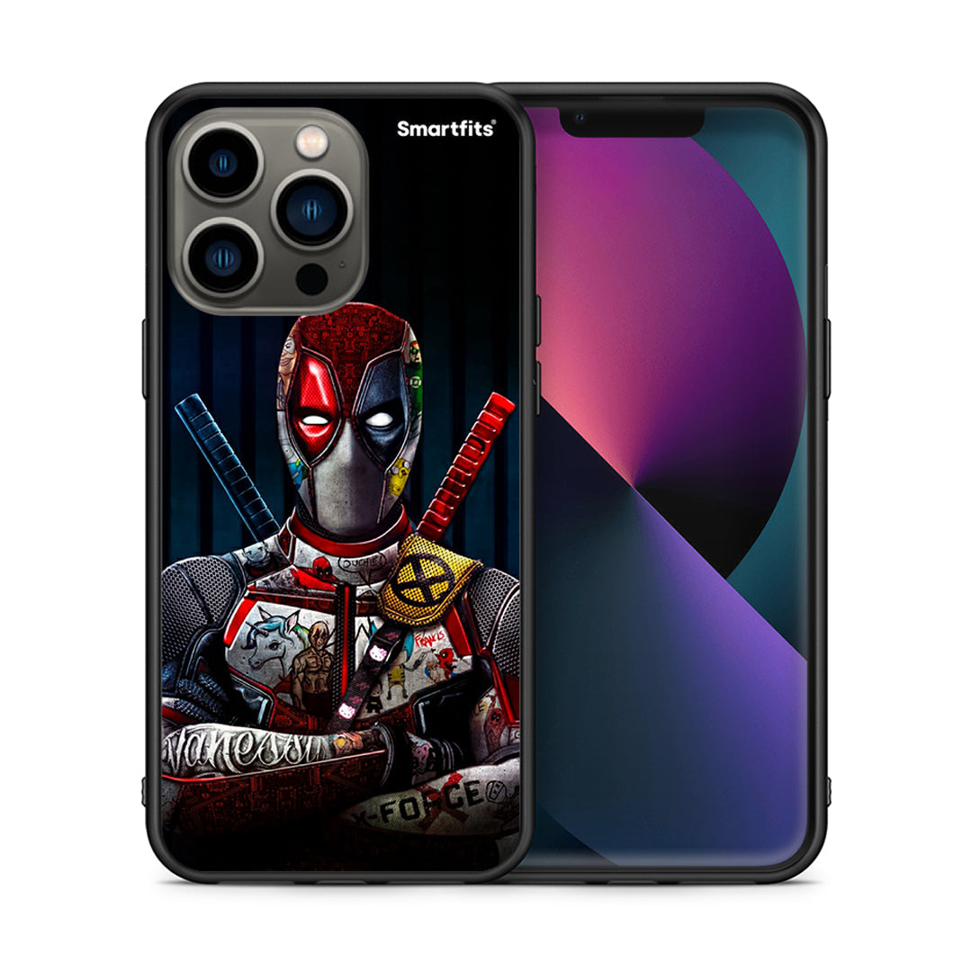 Θήκη iPhone 13 Pro Funny Guy από τη Smartfits με σχέδιο στο πίσω μέρος και μαύρο περίβλημα | iPhone 13 Pro Funny Guy case with colorful back and black bezels