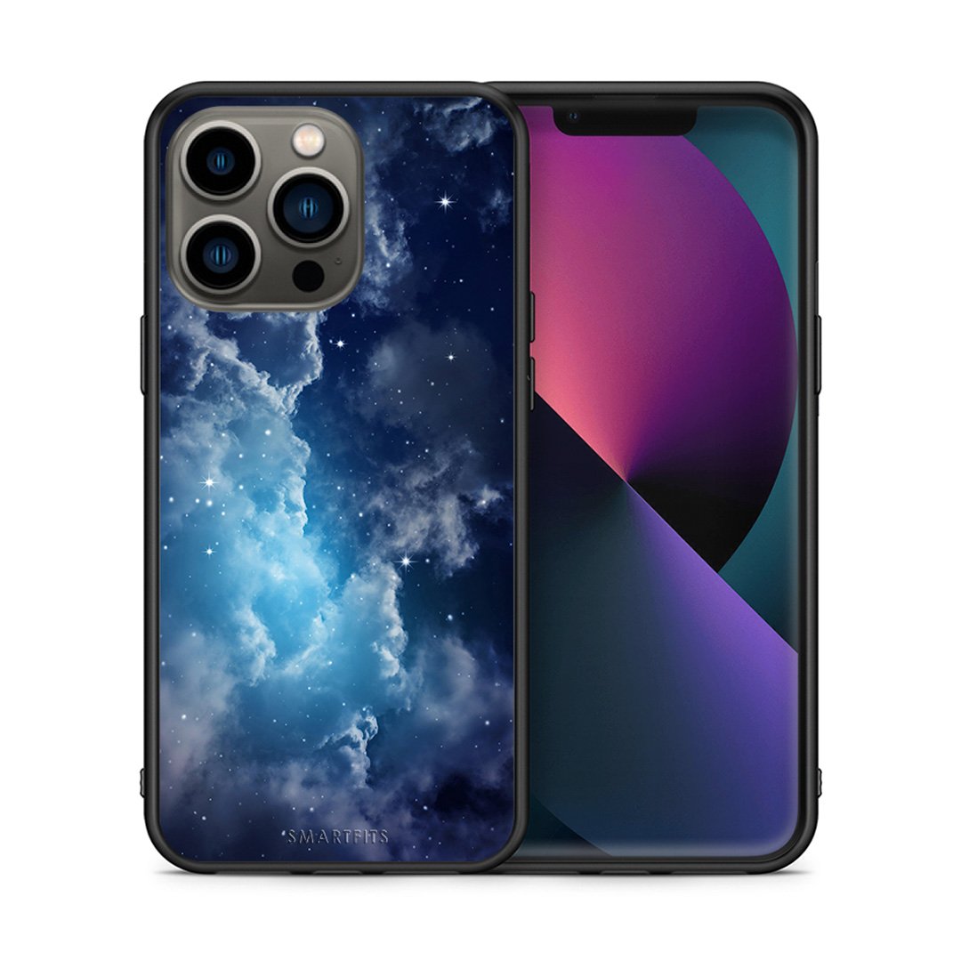 Θήκη iPhone 13 Pro Blue Sky Galaxy από τη Smartfits με σχέδιο στο πίσω μέρος και μαύρο περίβλημα | iPhone 13 Pro Blue Sky Galaxy case with colorful back and black bezels