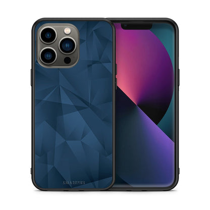 Θήκη iPhone 13 Pro Blue Abstract Geometric από τη Smartfits με σχέδιο στο πίσω μέρος και μαύρο περίβλημα | iPhone 13 Pro Blue Abstract Geometric case with colorful back and black bezels