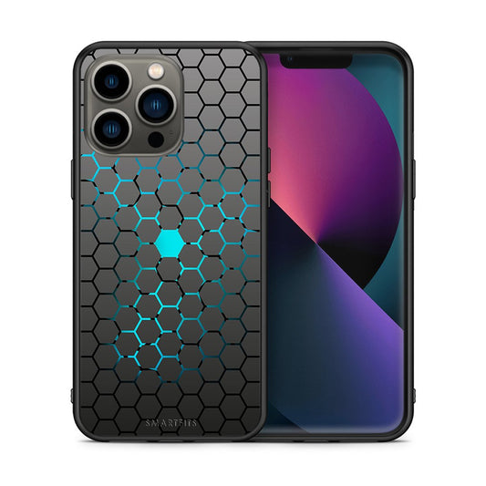 Θήκη iPhone 13 Pro Hexagonal Geometric από τη Smartfits με σχέδιο στο πίσω μέρος και μαύρο περίβλημα | iPhone 13 Pro Hexagonal Geometric case with colorful back and black bezels