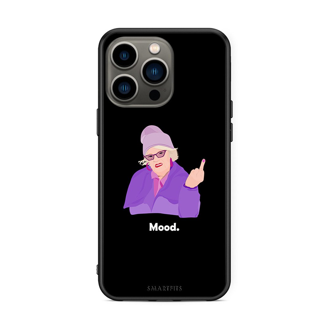 iPhone 13 Pro Grandma Mood Black θήκη από τη Smartfits με σχέδιο στο πίσω μέρος και μαύρο περίβλημα | Smartphone case with colorful back and black bezels by Smartfits