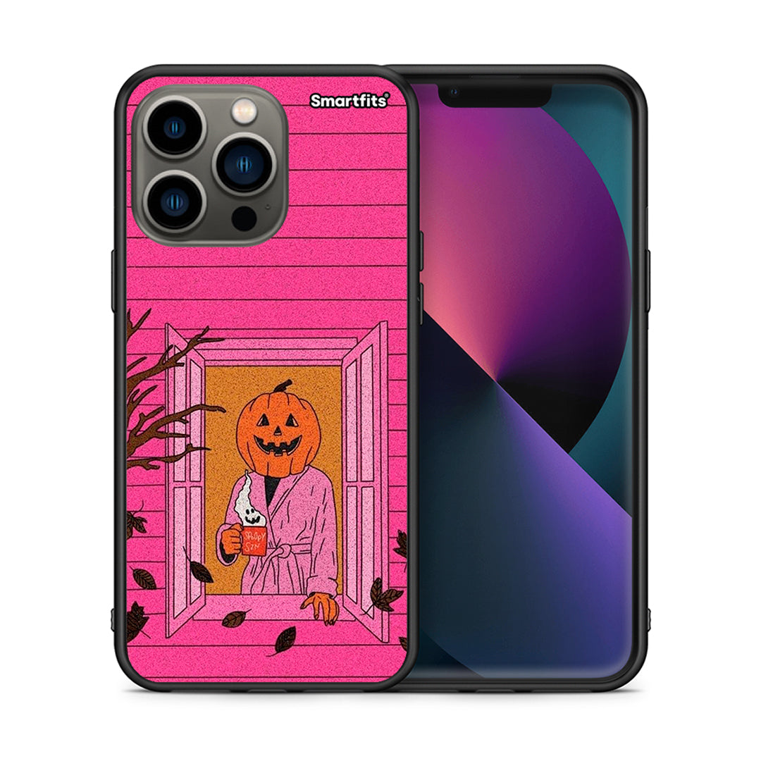 Θήκη iPhone 13 Pro Halloween Pumpkin Lady από τη Smartfits με σχέδιο στο πίσω μέρος και μαύρο περίβλημα | iPhone 13 Pro Halloween Pumpkin Lady case with colorful back and black bezels