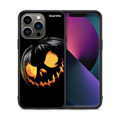 Θήκη iPhone 13 Pro Halloween Scary Pumpkin από τη Smartfits με σχέδιο στο πίσω μέρος και μαύρο περίβλημα | iPhone 13 Pro Halloween Scary Pumpkin case with colorful back and black bezels