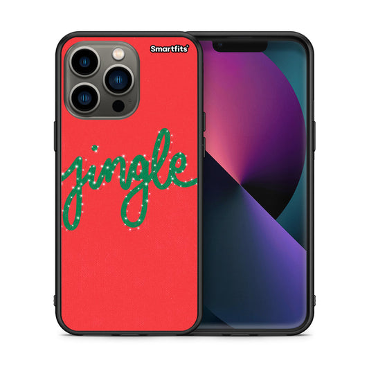 Θήκη iPhone 13 Pro Jingle Xmas από τη Smartfits με σχέδιο στο πίσω μέρος και μαύρο περίβλημα | iPhone 13 Pro Jingle Xmas case with colorful back and black bezels